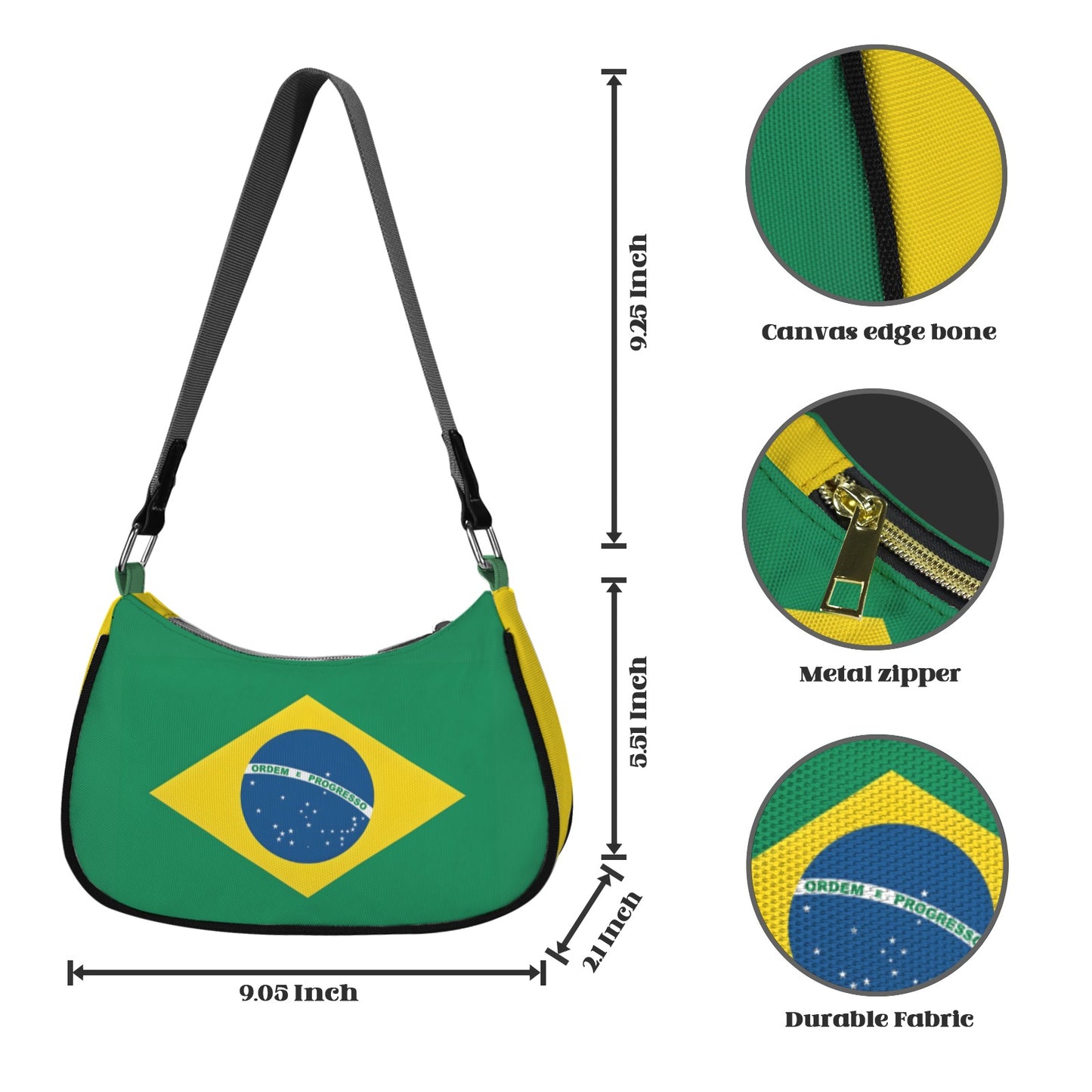 Brazil Flag Inspired Women's Shoulder Bag