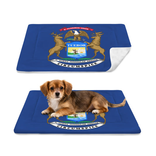 Michigan Flag Inspired Pet Mat 25x18inch (Made in the USA)