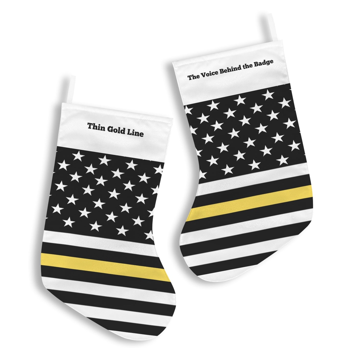 Thin Gold Line Flag Christmas Stocking(Made in USA)