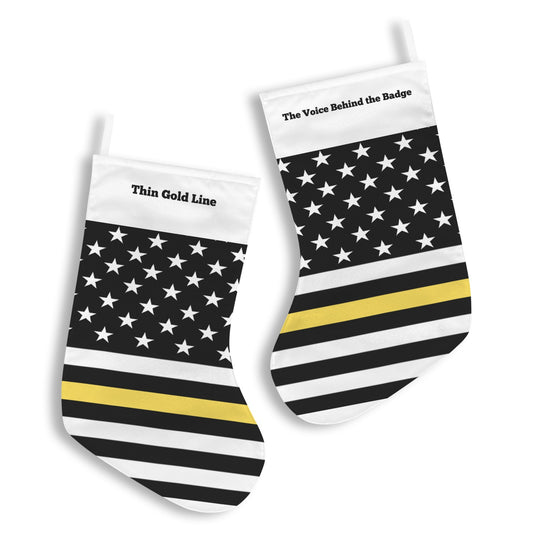 Thin Gold Line Flag Christmas Stocking(Made in USA)