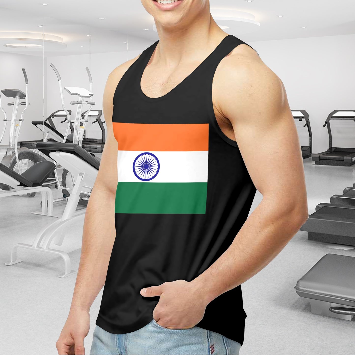 India Flag Men's Tank Top (Front Printing) | Ships from USA