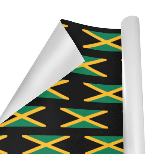 Jamaica Flag Inspired Custom Gift Wrapping Paper 58"x 22.5" (4 Rolls)