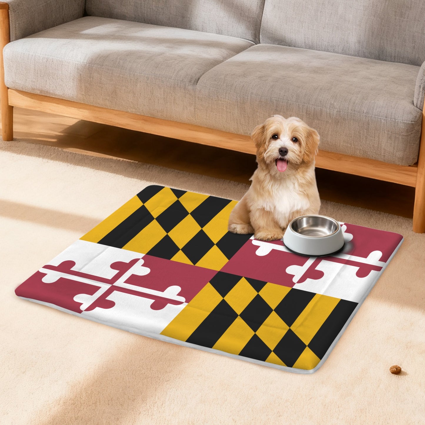 Maryland Flag Inspired Pet Mat 25x18inch (Made in the USA)