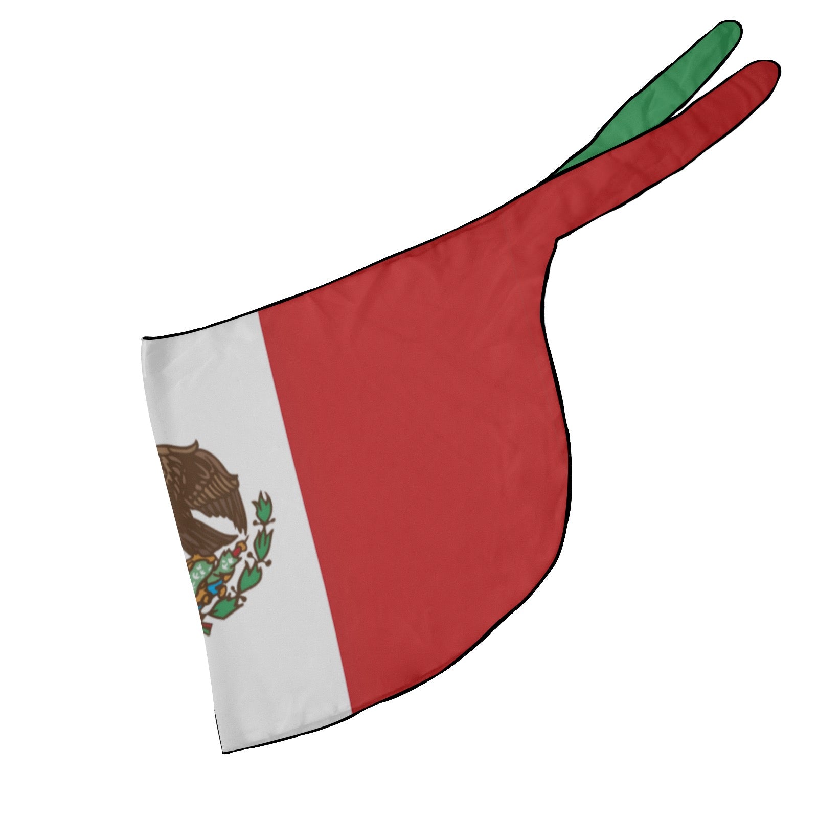 [Brand] Mexican flag cape with bunny ear design attached.