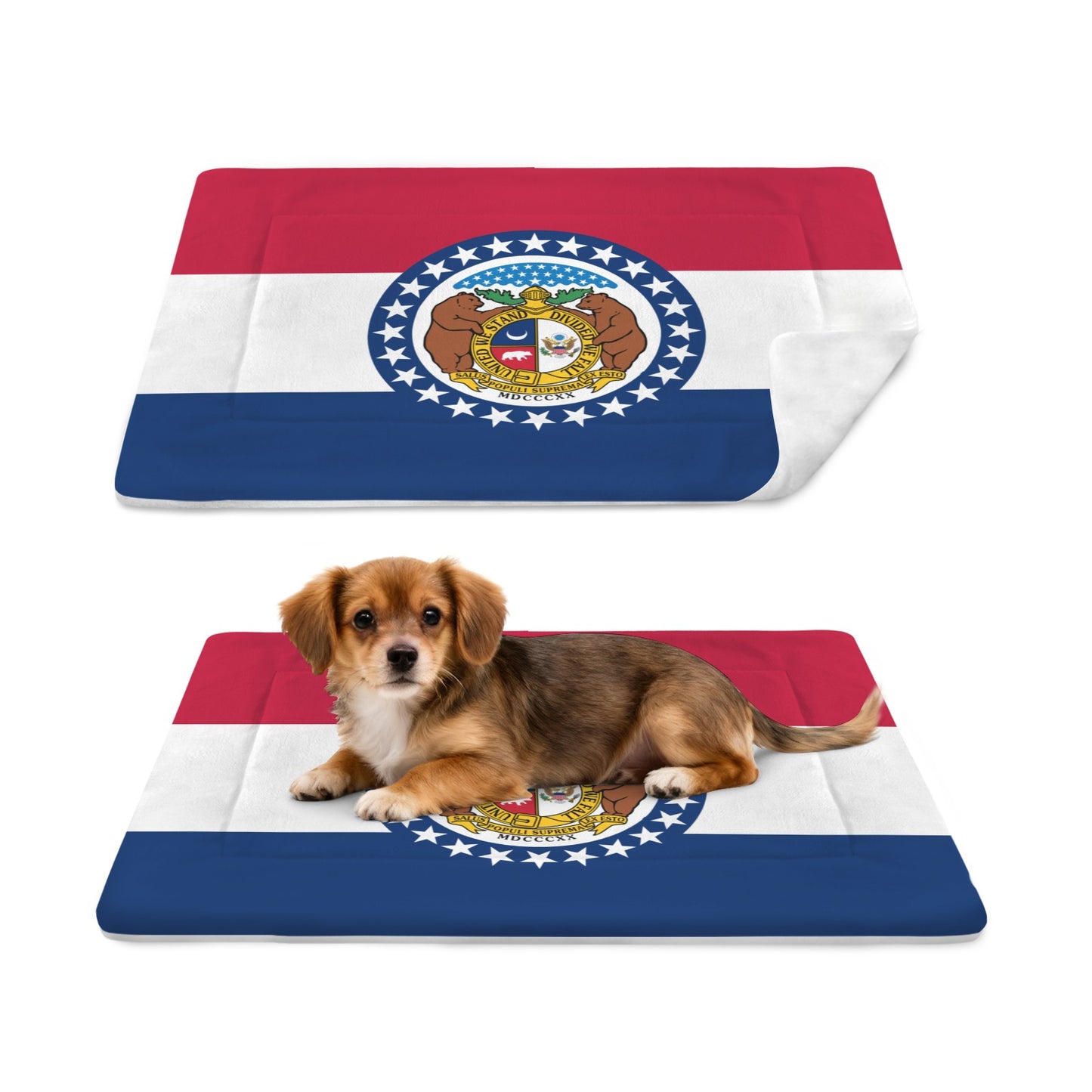 Missouri Flag Inspired Pet Mat 25x18inch (Made in the USA)