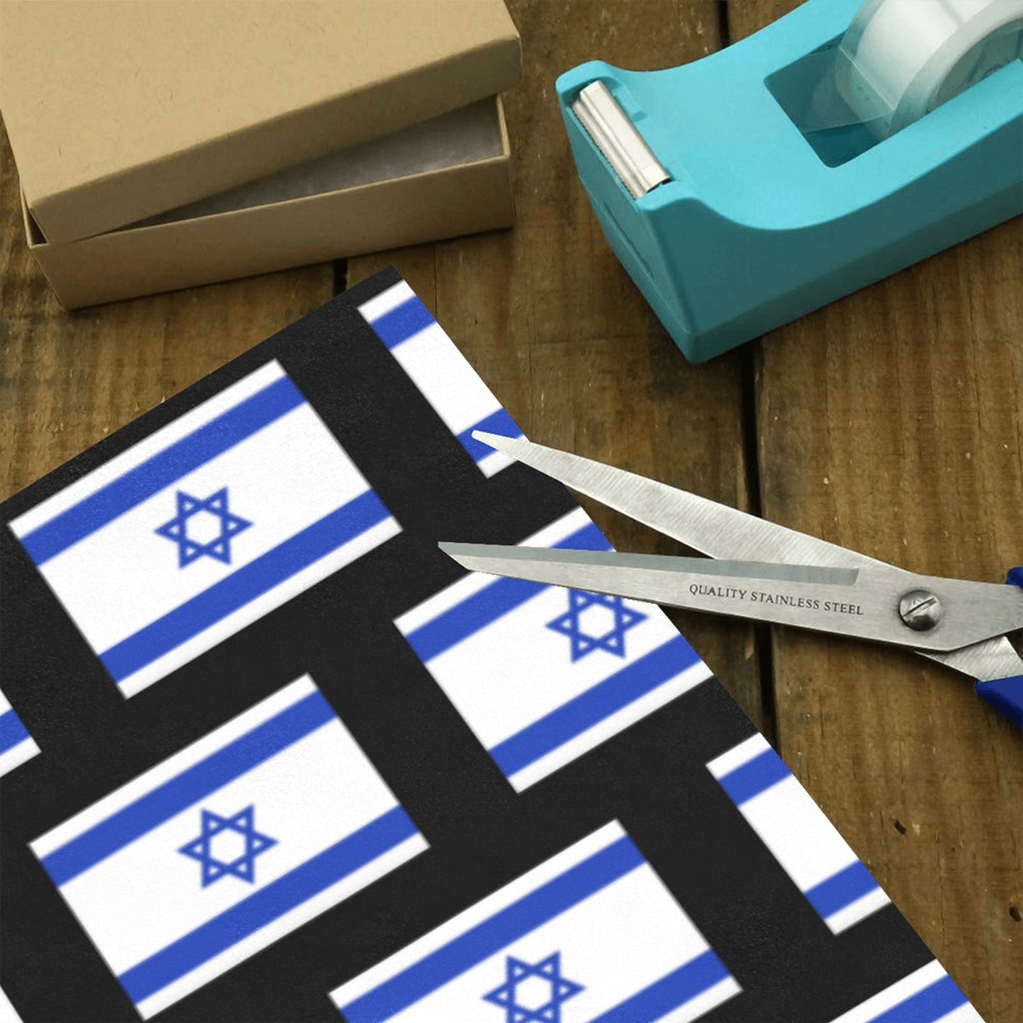 Israel Flag Custom Gift Wrapping Paper 58"x 22.5" (4 Rolls)
