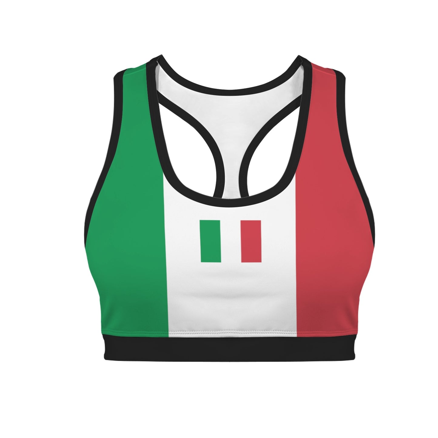 Italy Flag Racerback Sports Bra