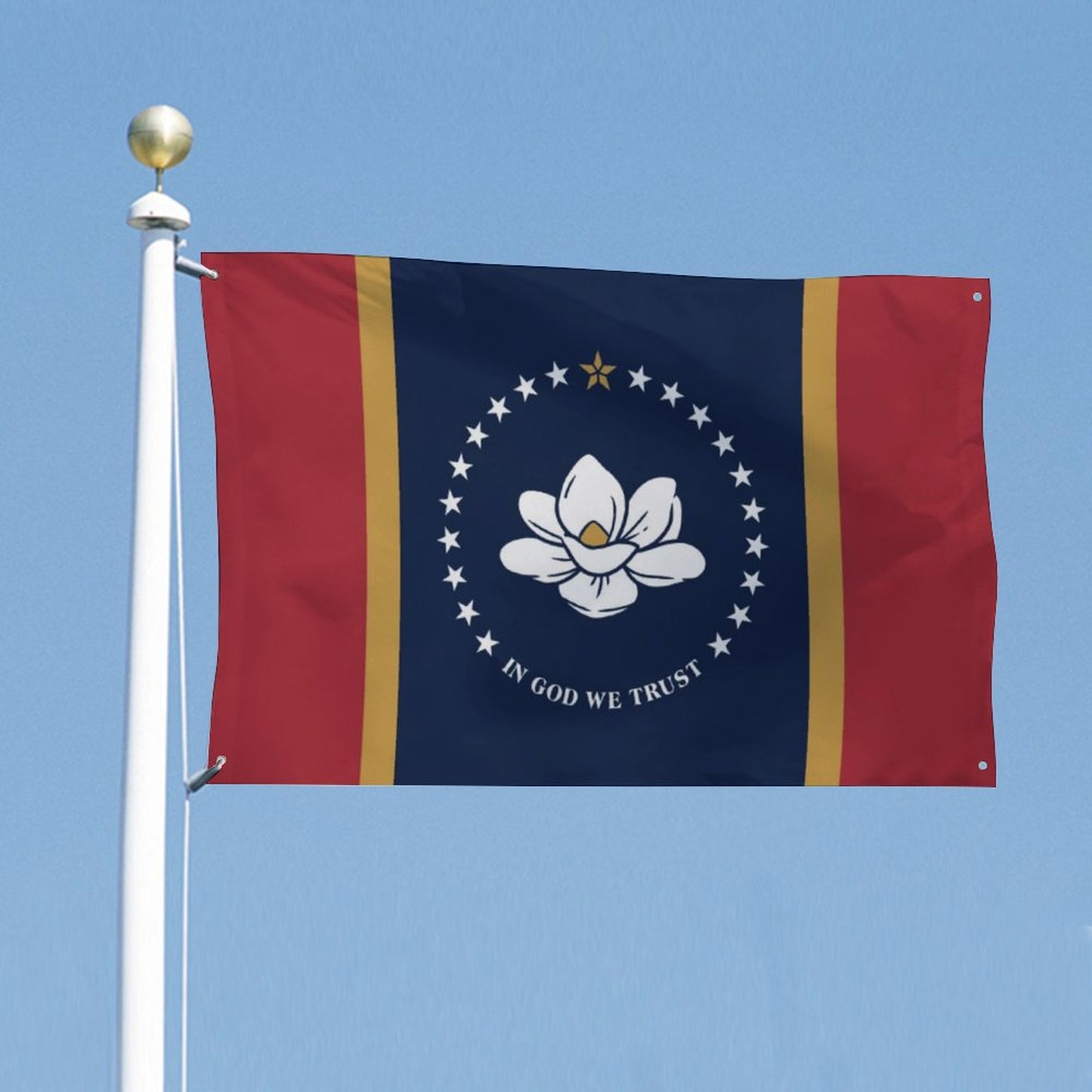 Mississippi (current) Flag Inspired Wall Mount Flag with Four Grommets (35x59 in)