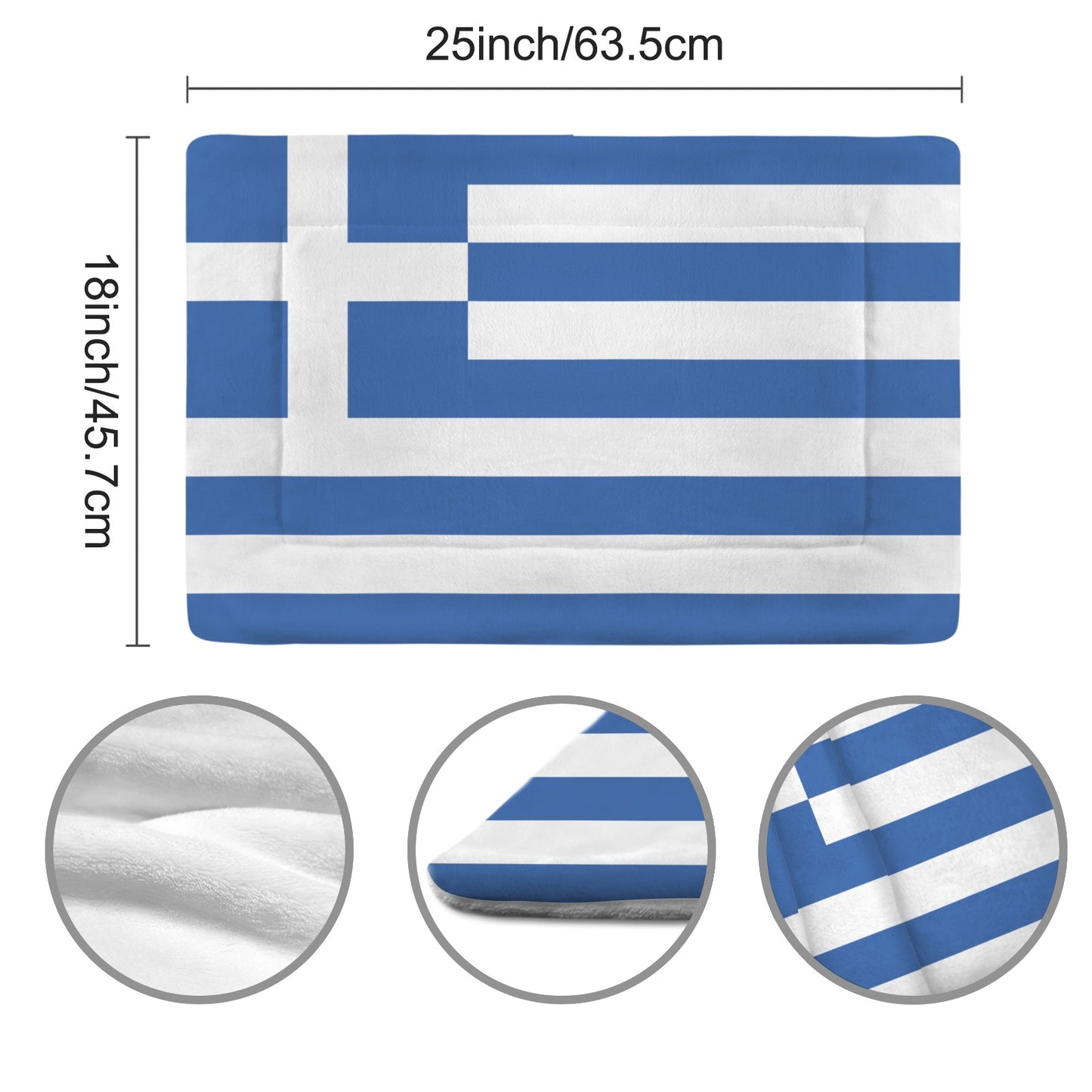 Greece Flag Inspired Pet Mat 25x18inch (Made in the USA)