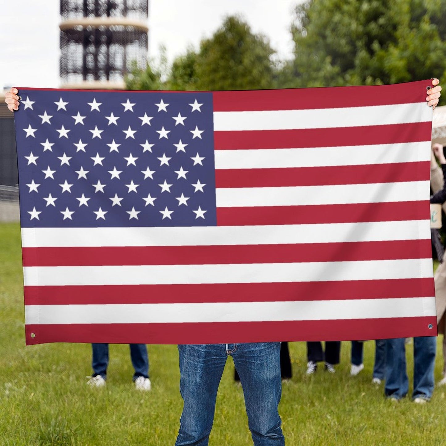 USA/American Flag Inspired Wall Mount Flag with Four Grommets (35x59 in)