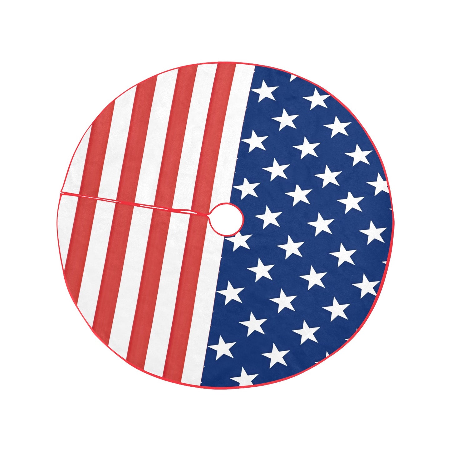 USA/America Flag Thick Christmas Tree Skirt 47" x 47"