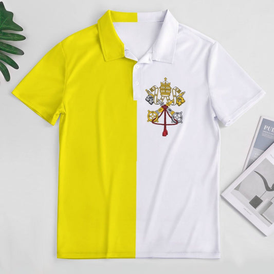 Vatican City Flag Inspired Women's Straight Fit Polo Shirt