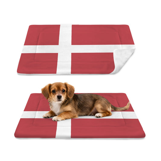 Denmark Flag Inspired Pet Mat 25x18inch (Made in the USA)