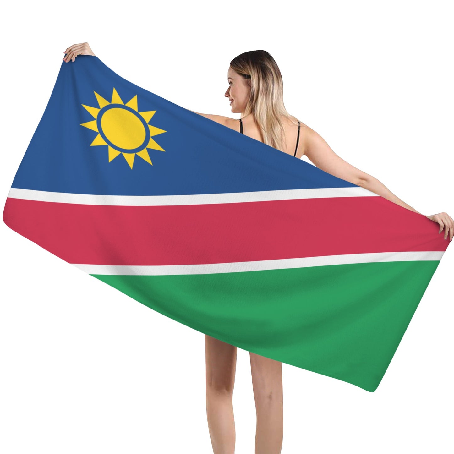 Namibia Flag Inspired Custom Bath Towel 29"x58"(Made in USA)