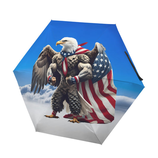 USA/American Flag Bald Eagle with Cape Mini Compact Umbrella