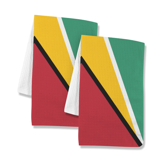 Guyana Flag Inspired Kitchen Towel 40X60cm (Pack of 2) | Printed In the USA