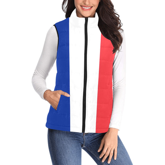 France Flag Inspired Women's Padded Vest