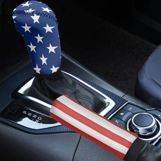 USA/American Flag Inspired Gear Lever Cover+Hand Brake Cover