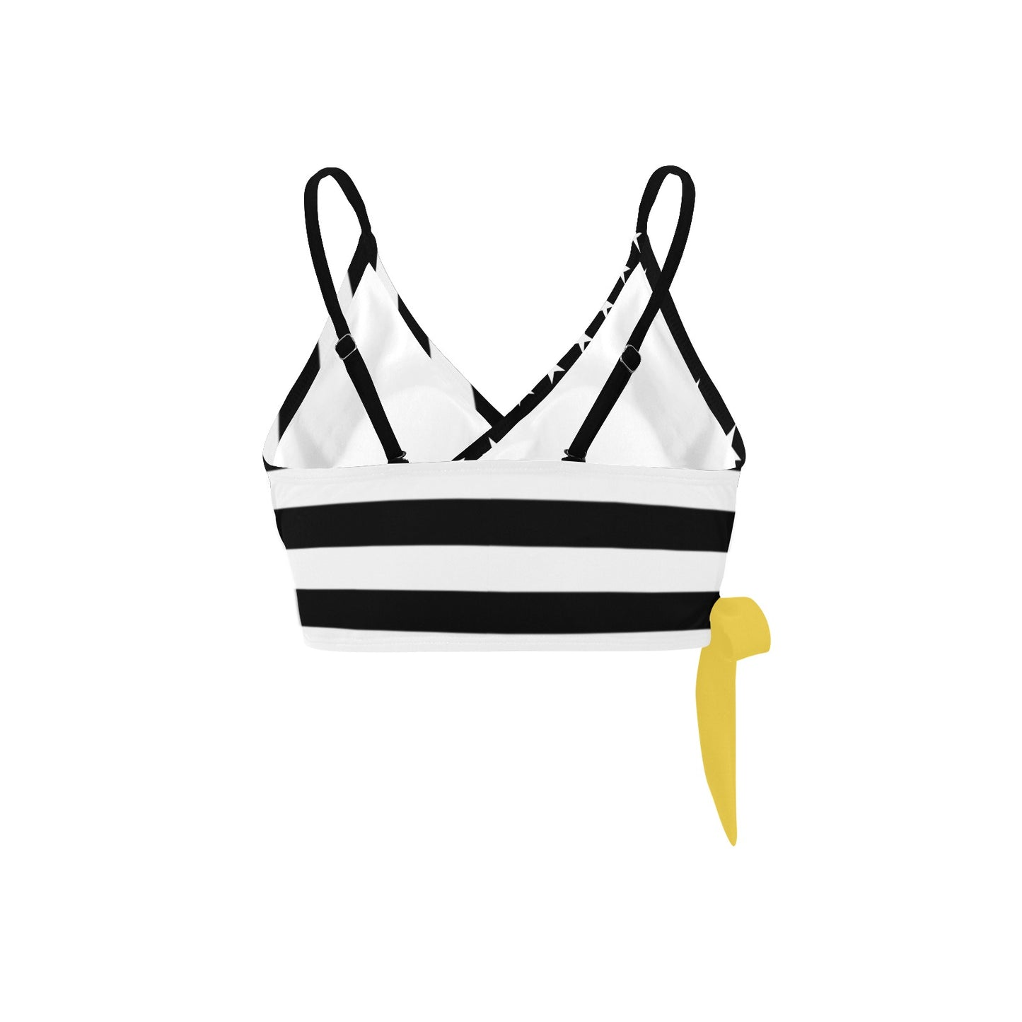 Thin Gold Line Flag Inspired Knot Side Bikini Top