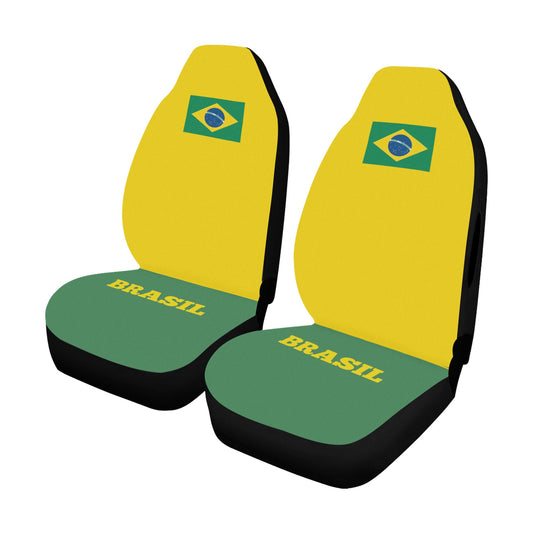 Brazil Flag Car Seat Cover Airbag Compatible(Set of 2)