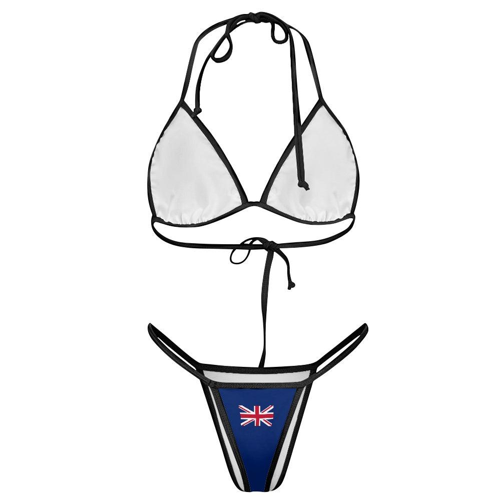 White and blue bikini with British flag by [Brand].