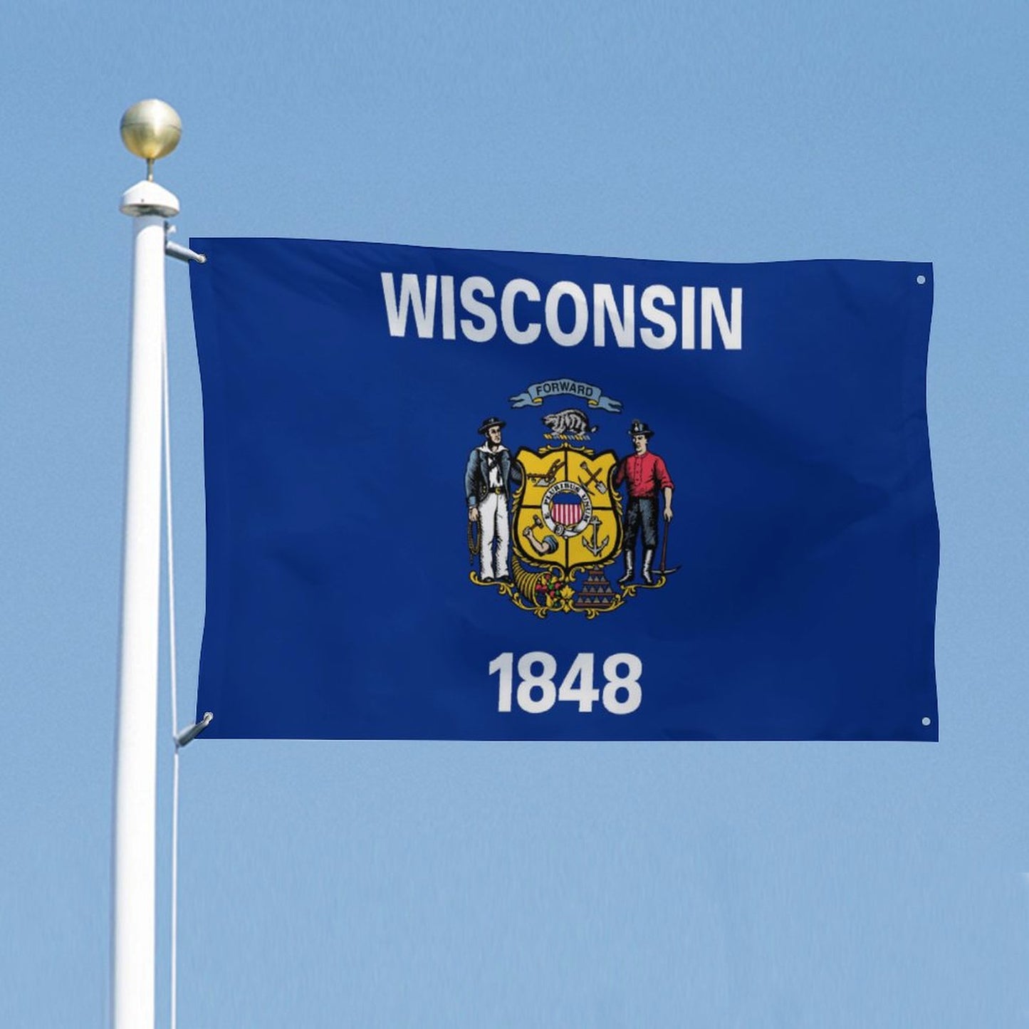 Wisconsin Flag Inspired Wall Mount Flag with Four Grommets (35x59 in)