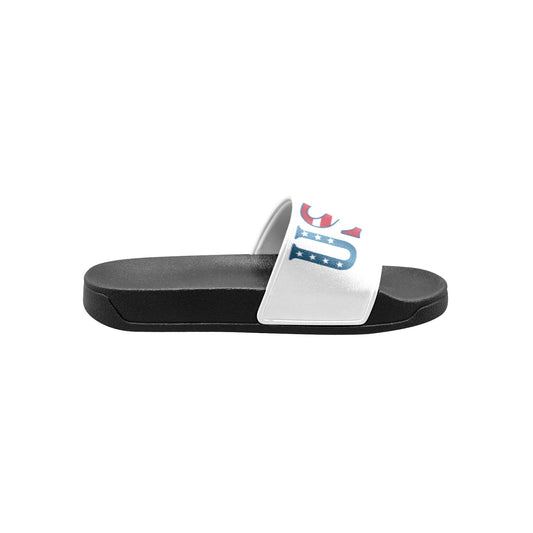 USA/American Flag Inspired USA Letters Kid's Slide Sandals