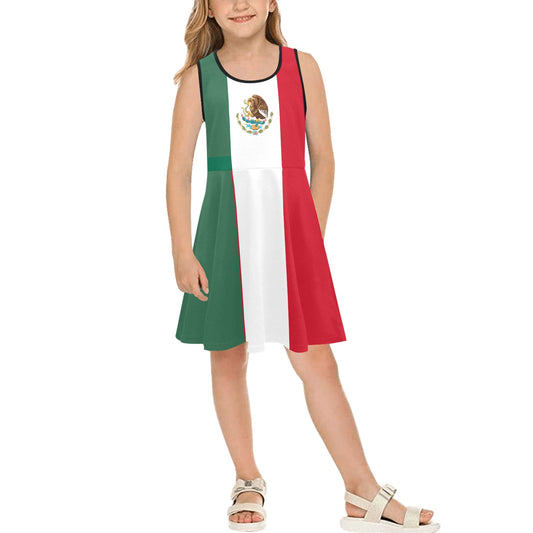 Mexico Flag Inspired Girls' Sleeveless Sundress| Ships from USA