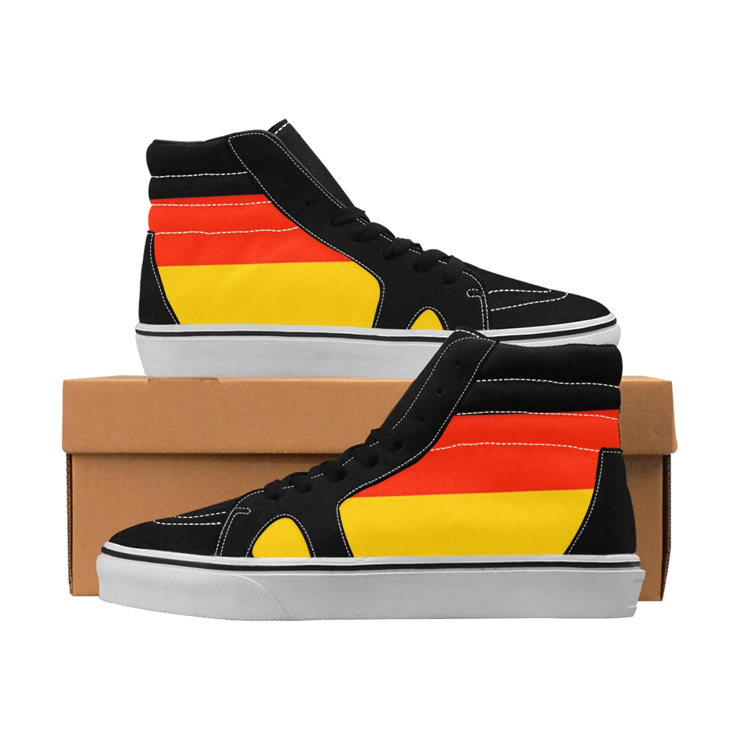 Germany Flag Inspired Women's High Top Canvas Shoes
