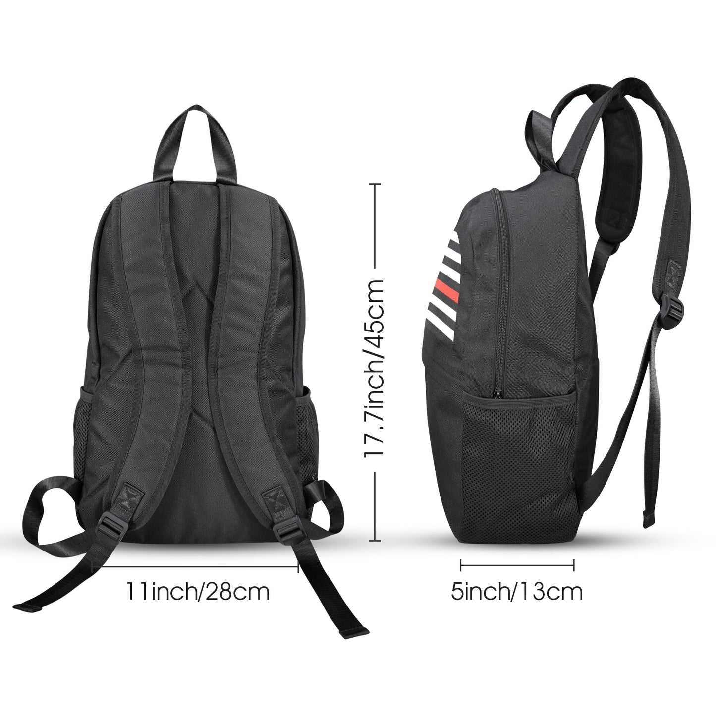 Thin Red Line Flag Inspired Casual Backpack Printed in the USA
