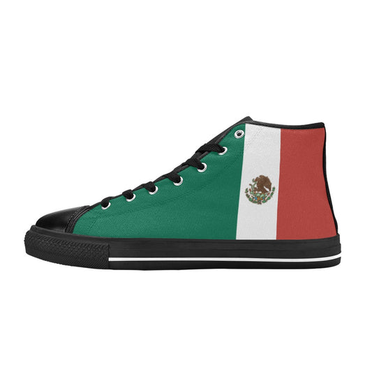 Mexico Flag Inspired Men's  Aquila High Top Canvas Shoes