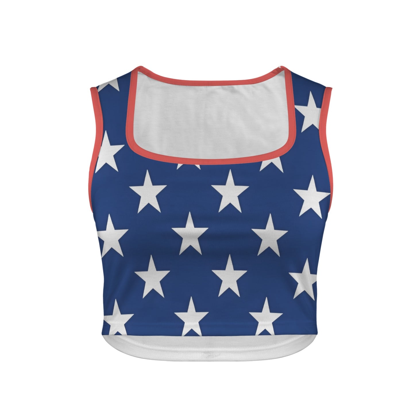 USA/American Flag Inspired Square Neck Crop Tank Tops