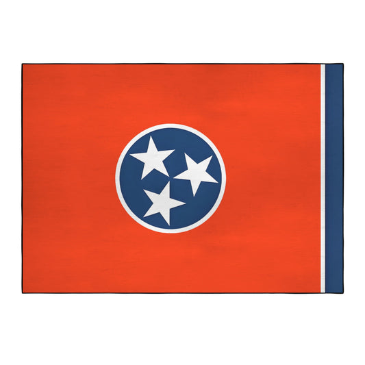 Tennessee Flag Inspired 84x60 Inch Area Rug with Black Binding (Made in the USA)