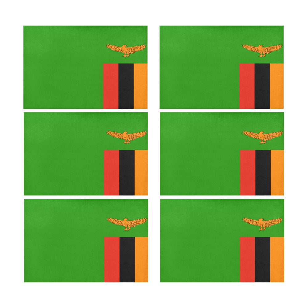 Zambia Flag Placemats 12" x 18" (Set of 6)