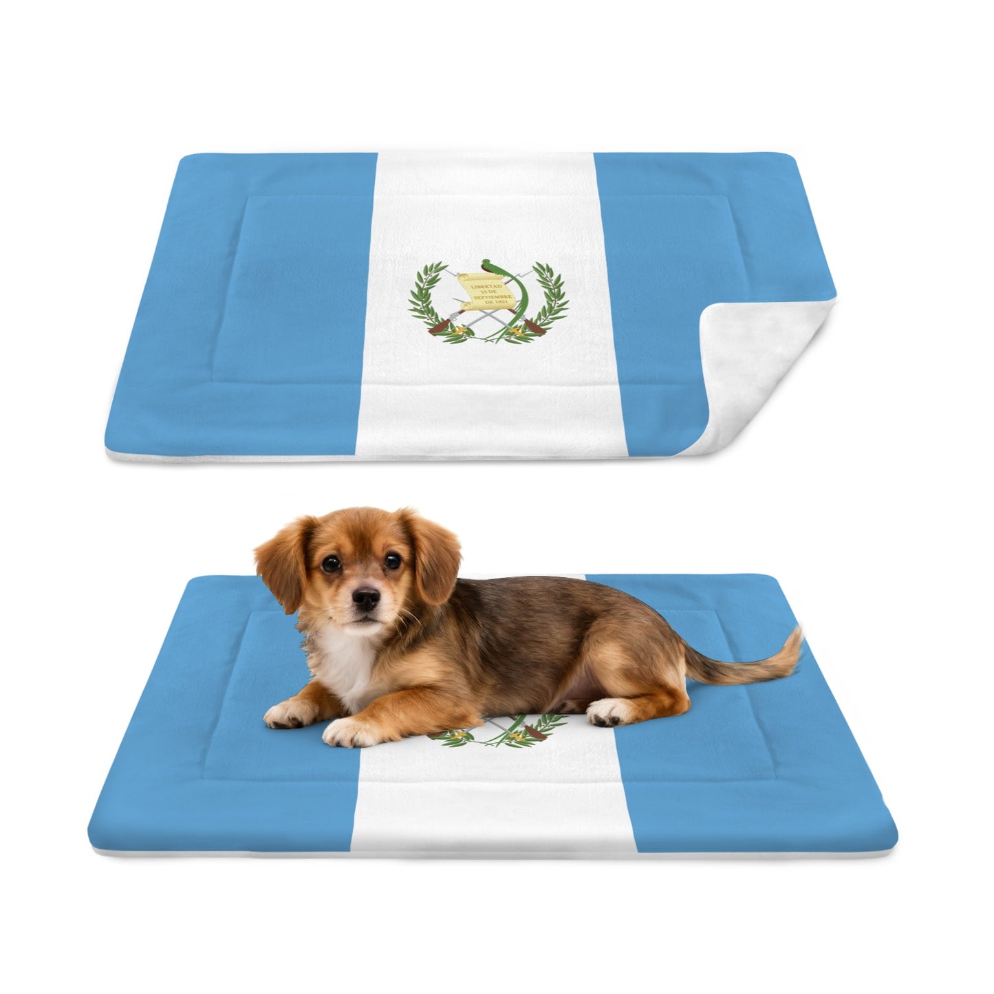 Guatamala Flag Inspired Pet Mat 25x18inch (Made in the USA)