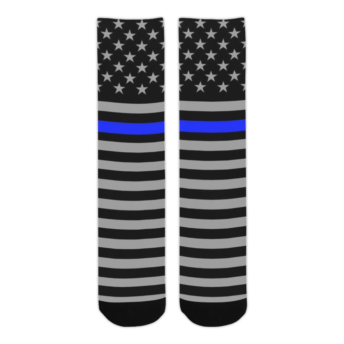 Thin Blue Line Flag Inspired Crew Socks | Ships from USA