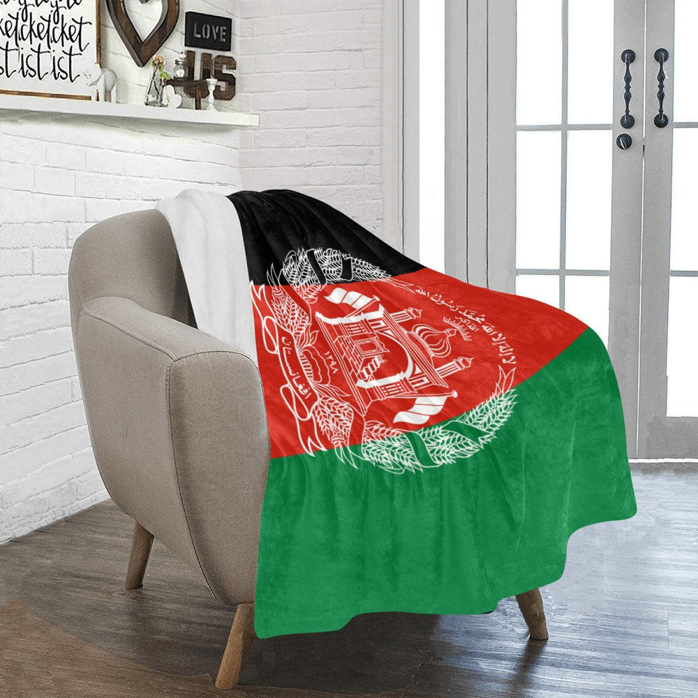 [Luv My Flag] Afghan flag blanket draped over armchair.