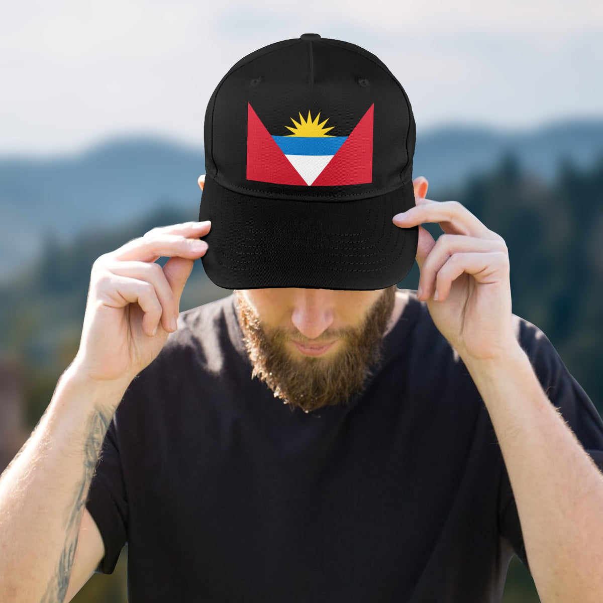 Antigua and Barbuda Flag Inspired Baseball Cap | Printed in the  USA