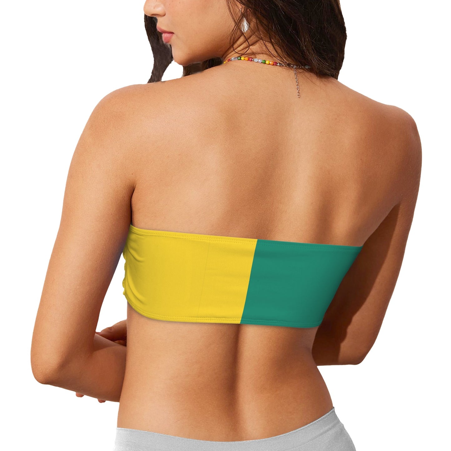 Camaroon Flag Inspired Bandeau Tube Bikini Top
