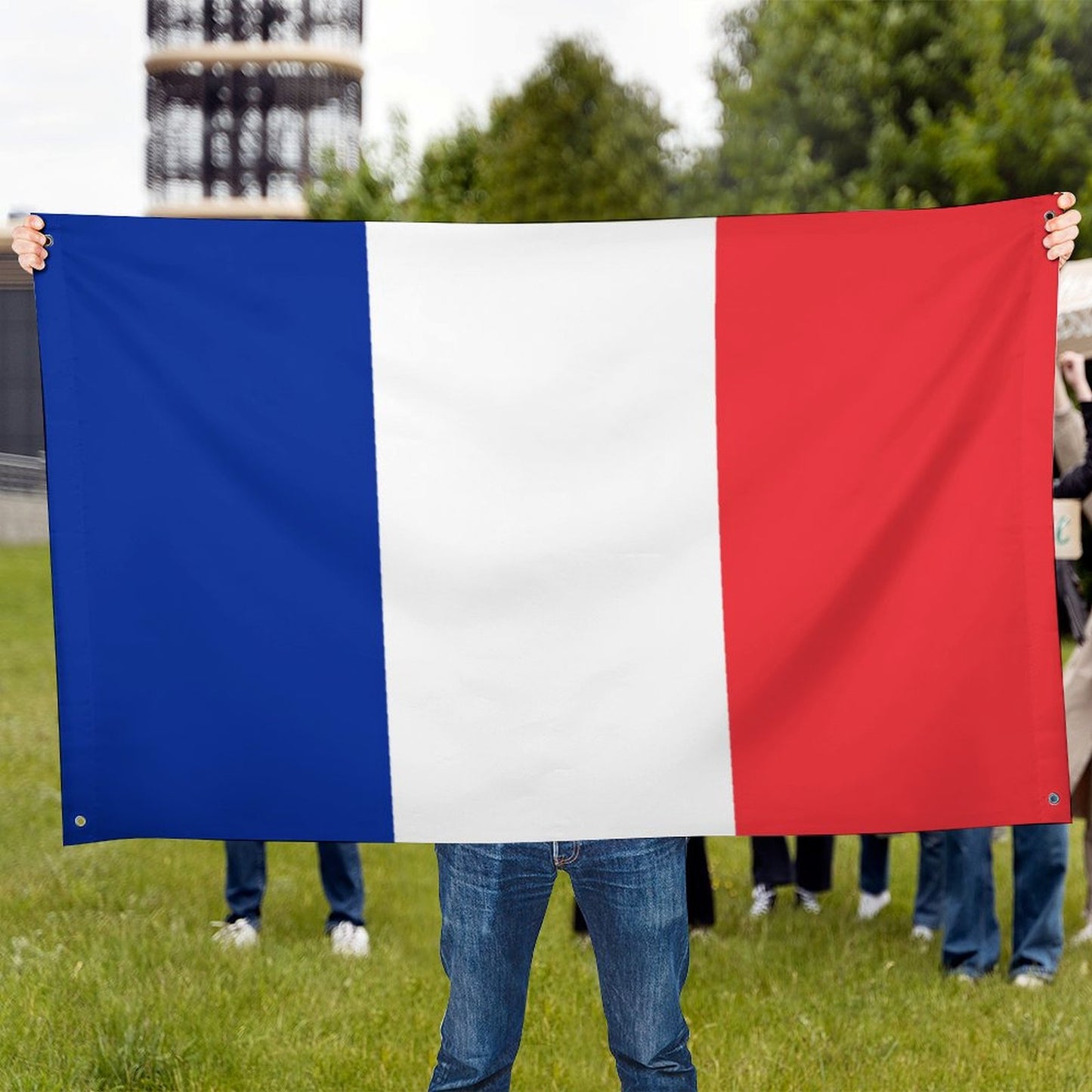 France Flag Inspired Wall Mount Flag with Four Grommets (35x59 in)