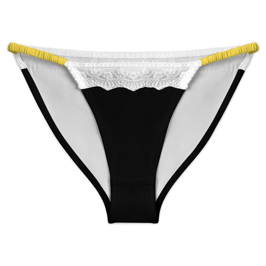 Thin Gold Line Flag Inspired Style-2 Lace Trim Underwear