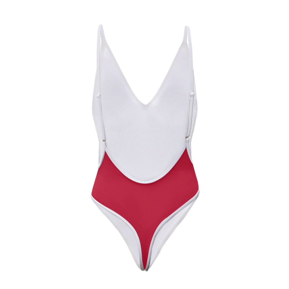 Colombia Flag Inspired One-Piece Thong Swimsuit