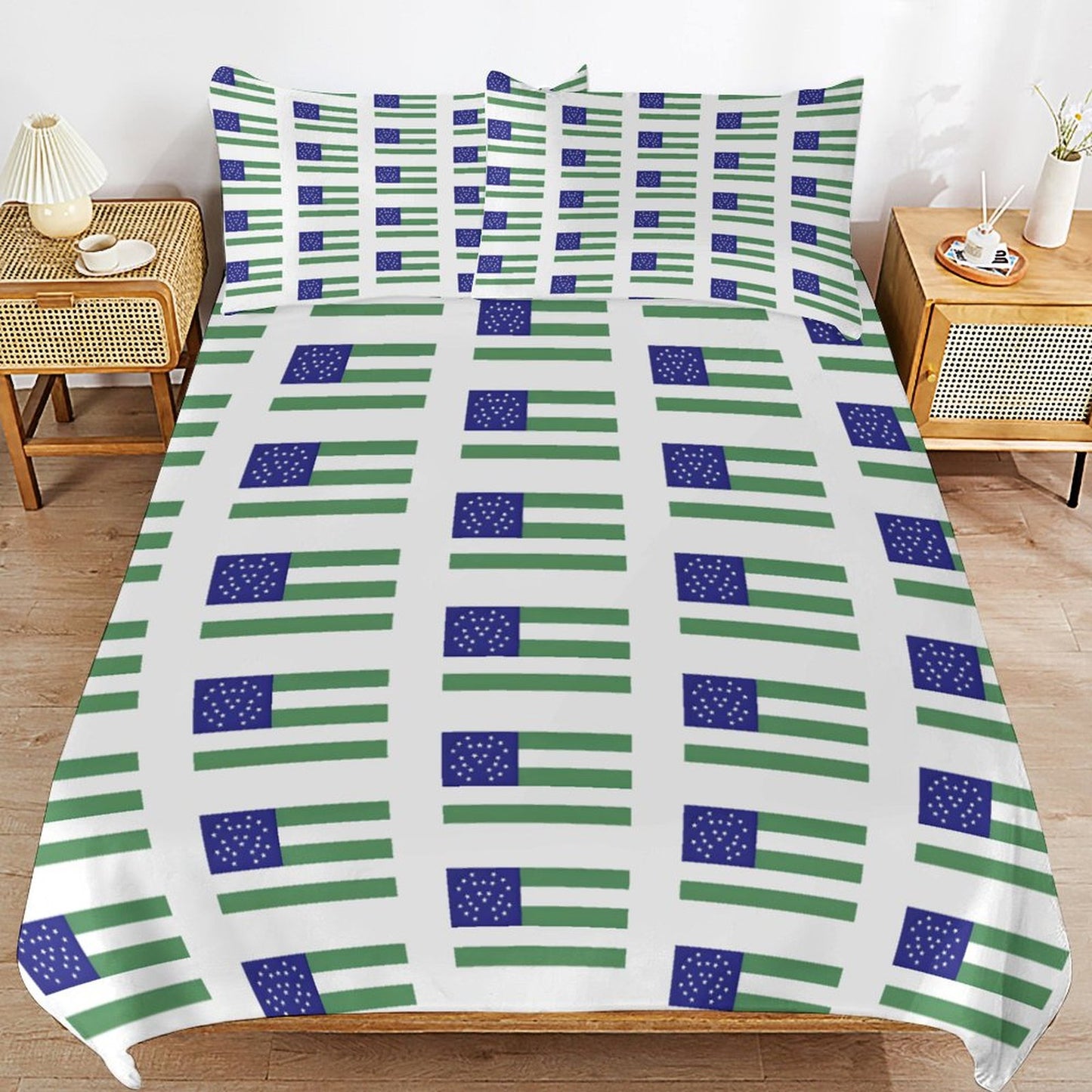 NYPD Flag Inspired 3-Piece Bedding Set (1 Duvet Cover + 2 Pillow Shams) – 102"×90"
