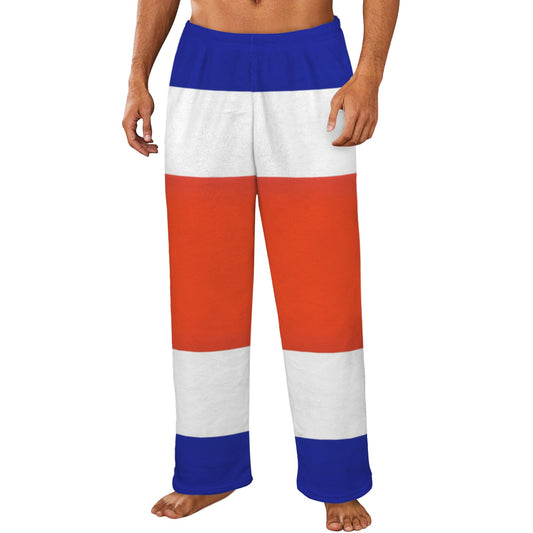 Costa Rica Flag Inspired Men's Flannel Pajama Trousers Printed in the USA