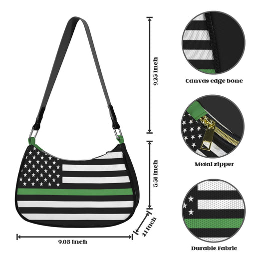 Thin Green Line Flag Inspired Women's Shoulder Bag
