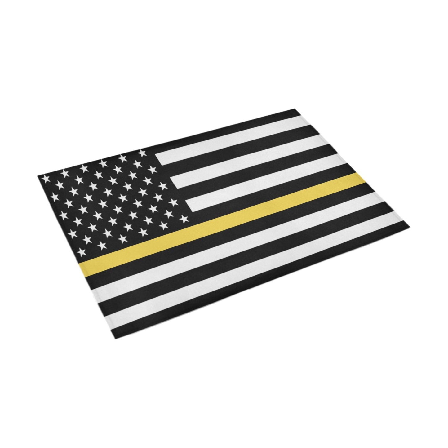 Thin Gold Line Flag Inspired Doormat 30" x 18" (Sponge Material)