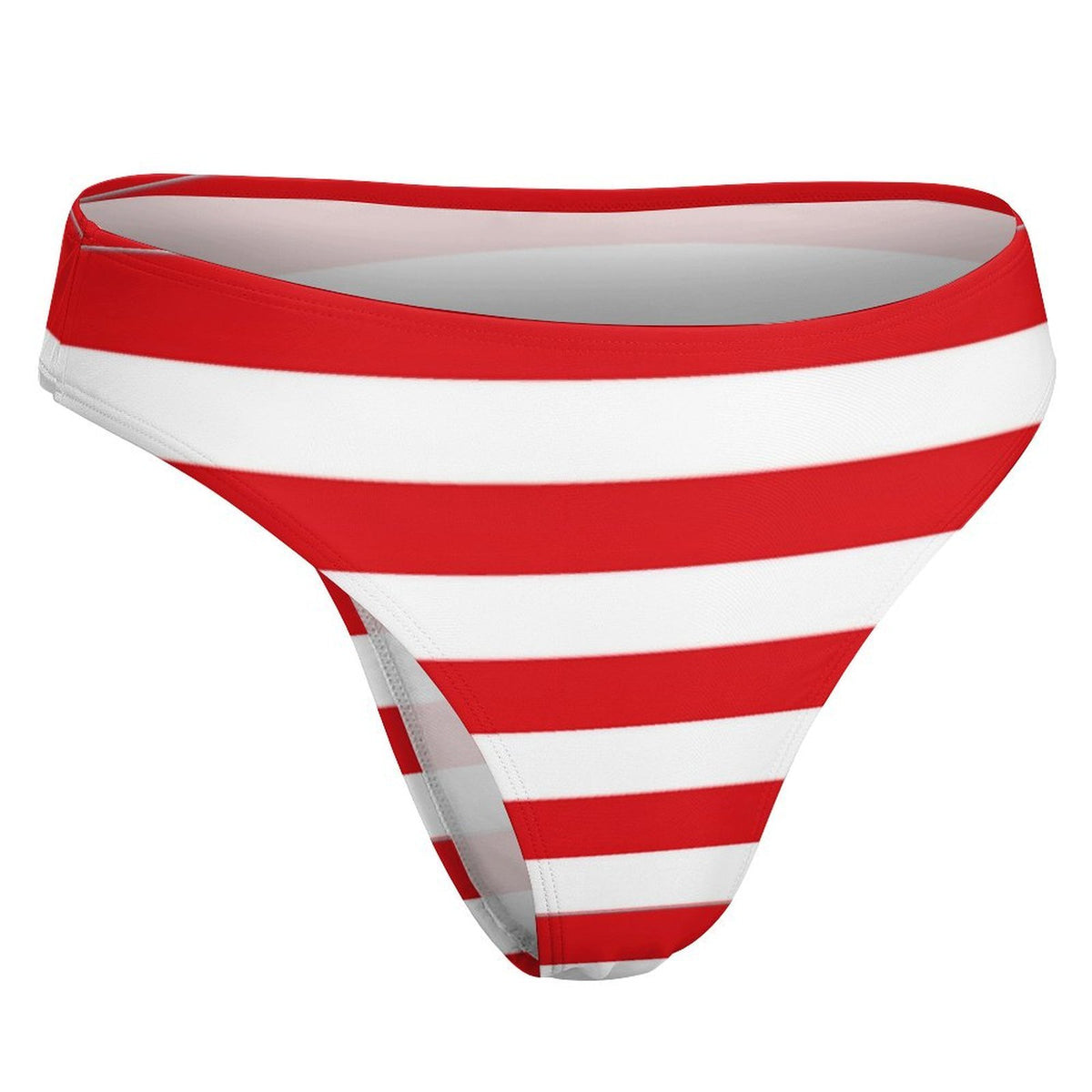 USA/American Flag Inspired Horizontal Stripes T-Back Thong Bikini