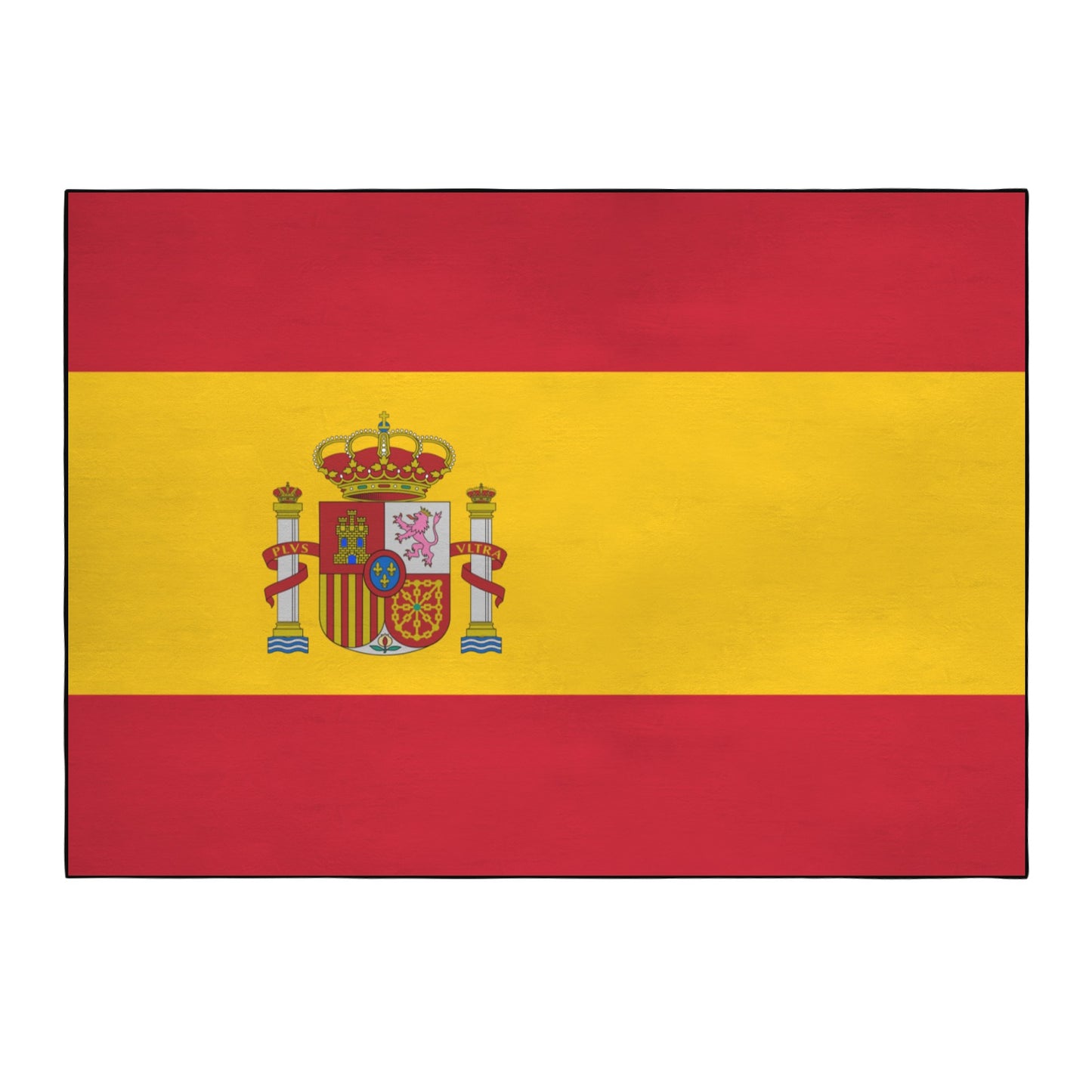 Spain Flag Inspired 84x60 Inch Area Rug with Black Binding (Made in the USA)