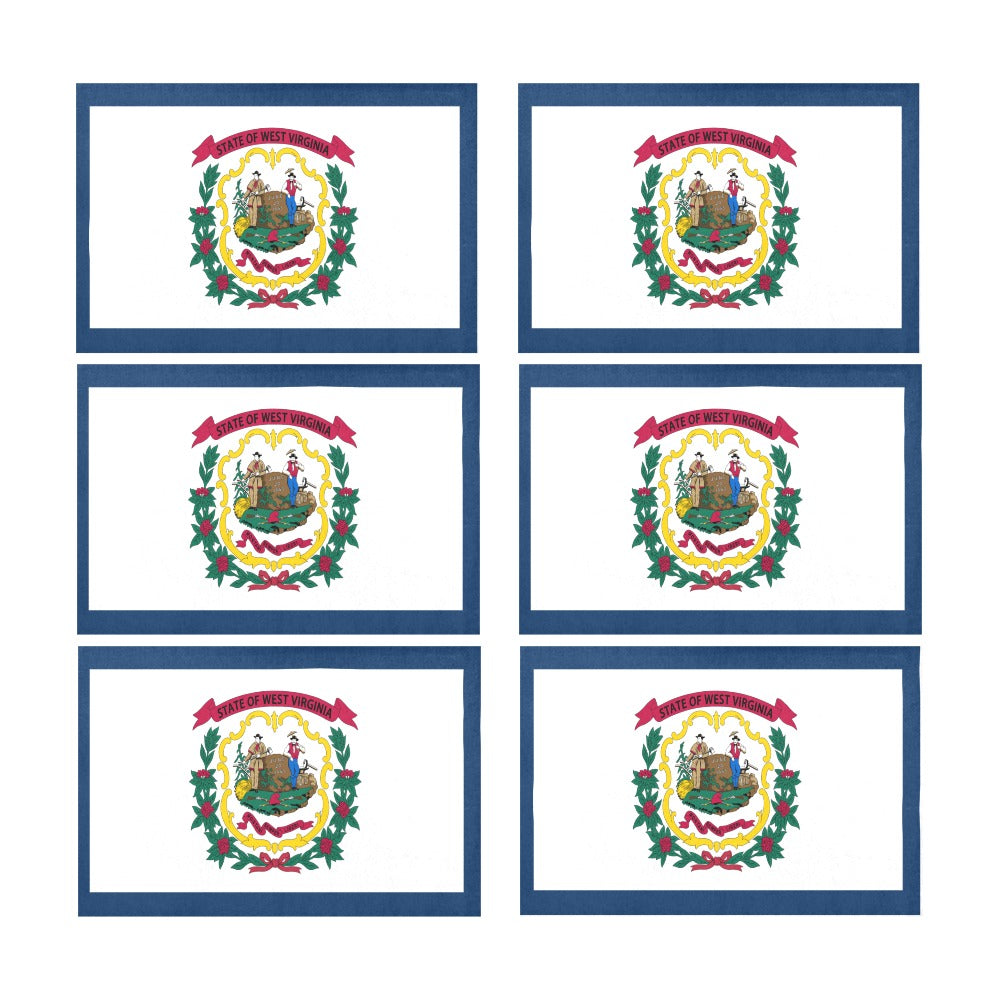 West Virginia Flag Placemats 12" x 18" (Set of 6)
