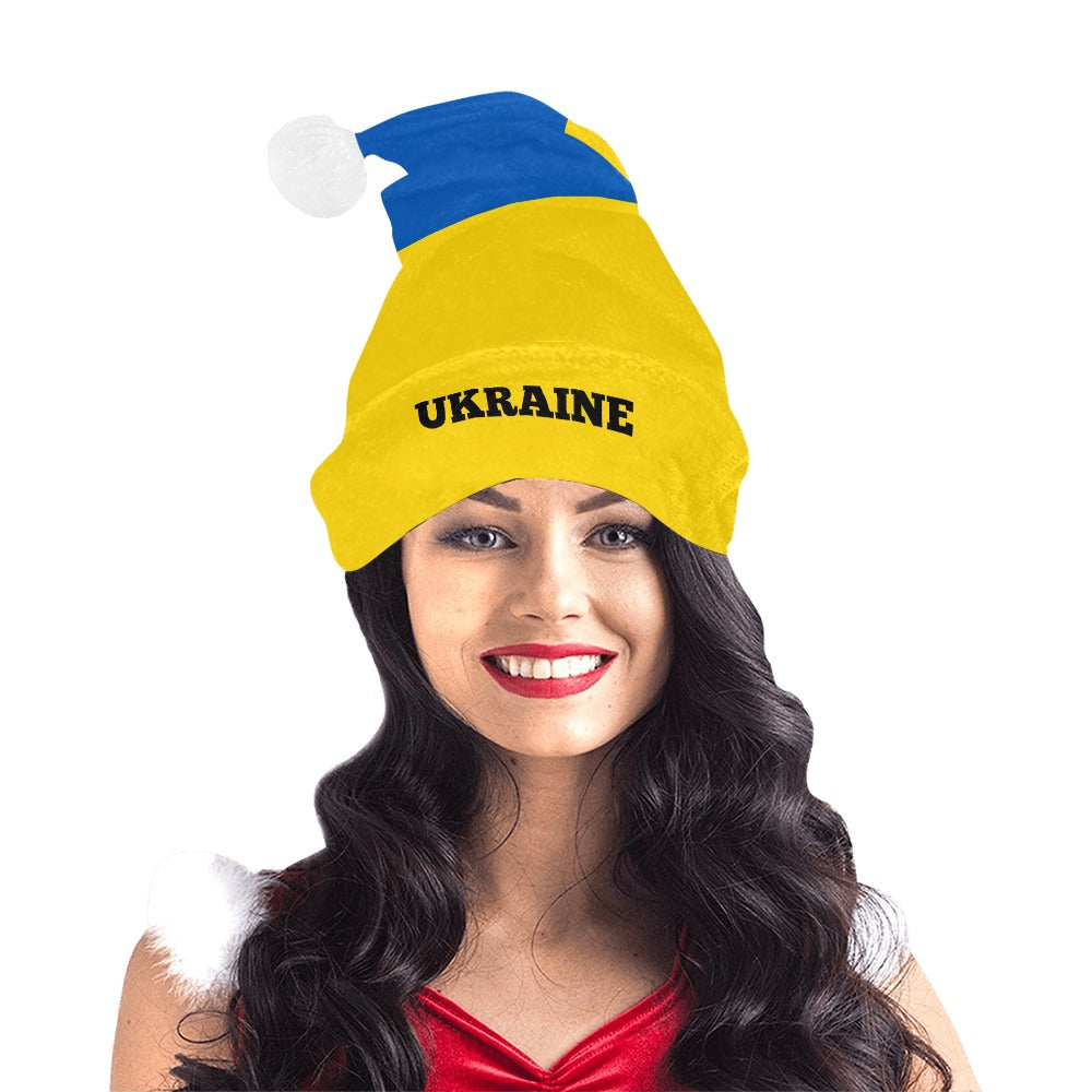 Ukraine Flag Christmas Santa Hat
